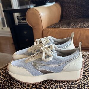 Stylish DV Women's Sneakers in Gray and Cream